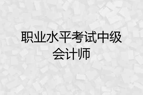 职业水平考试中级会计师