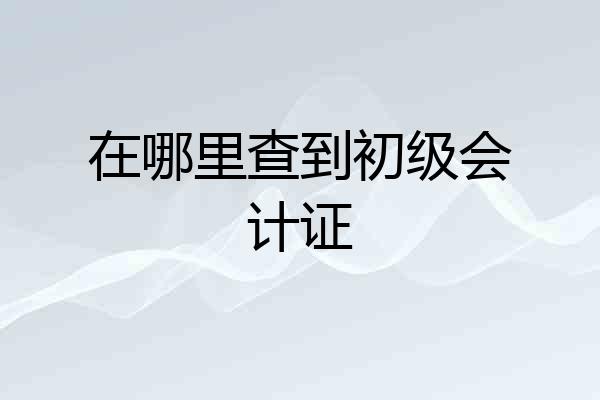 在哪里查到初级会计证