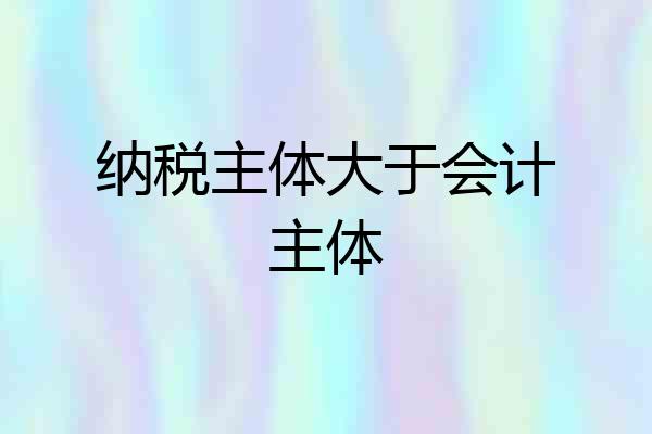 纳税主体大于会计主体