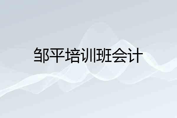 邹平培训班会计