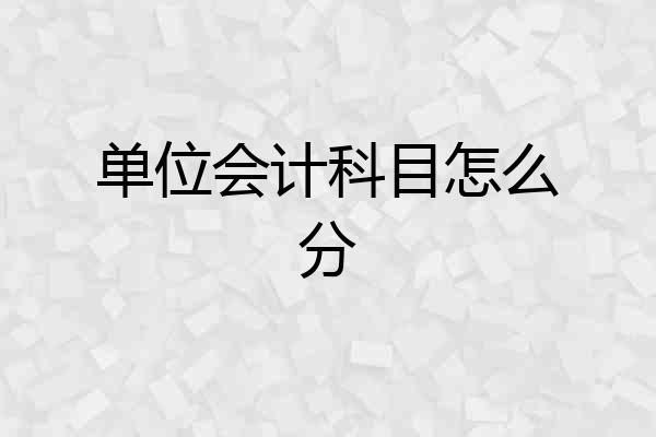单位会计科目怎么分