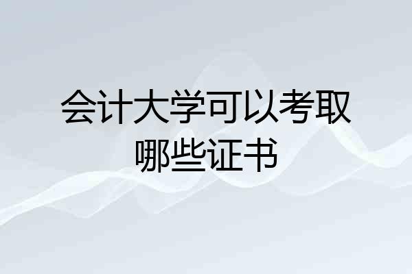 会计大学可以考取哪些证书