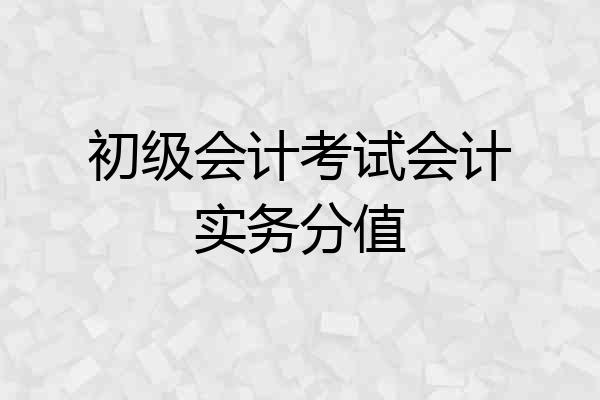 初级会计考试会计实务分值