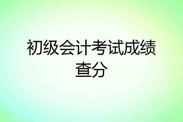 初级会计考试成绩查分