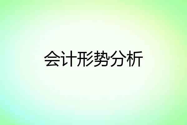 会计形势分析