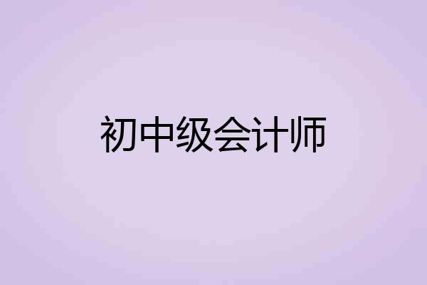 初中级会计师