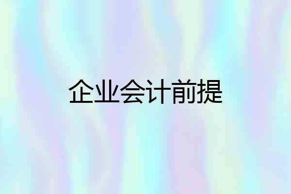 企业会计前提