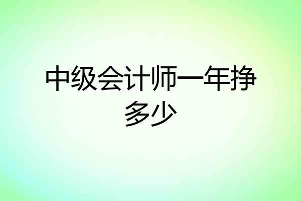 中级会计师一年挣多少
