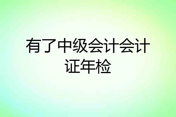 有了中级会计会计证年检