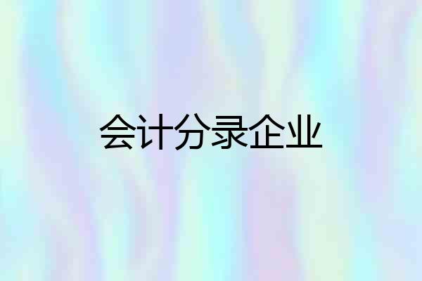 会计分录企业