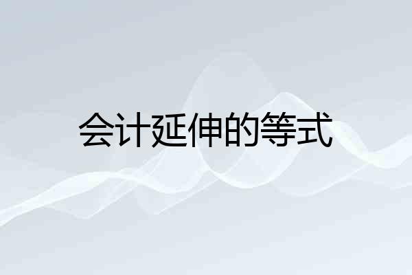会计延伸的等式