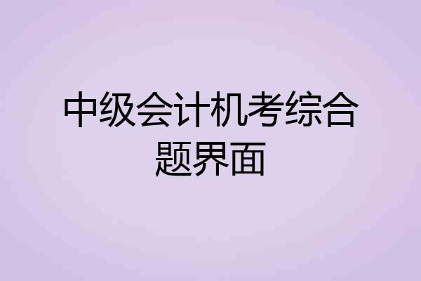 中级会计机考综合题界面