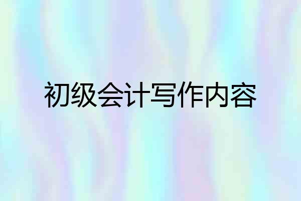 初级会计写作内容