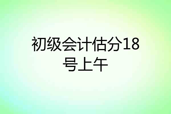 初级会计估分18号上午