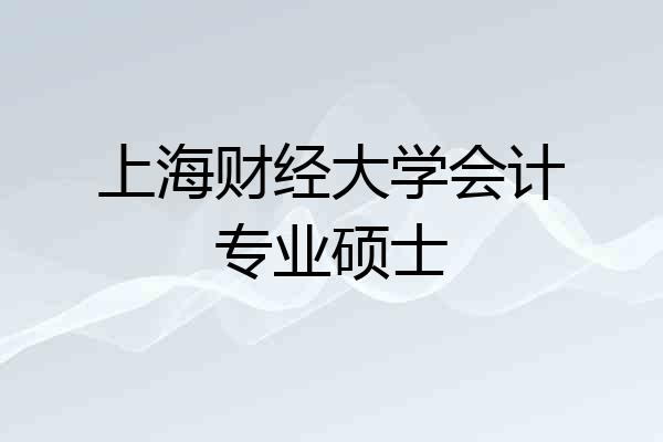 上海财经大学会计专业硕士