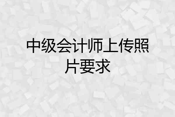 中级会计师上传照片要求