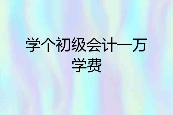 学个初级会计一万学费