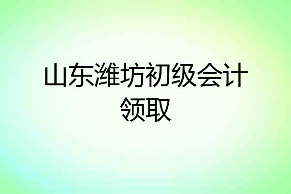 山东潍坊初级会计领取