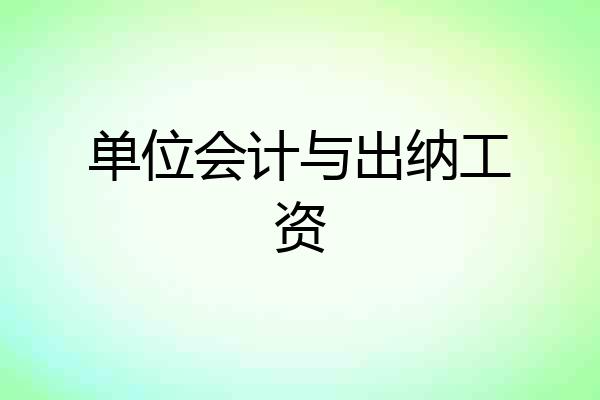 单位会计与出纳工资