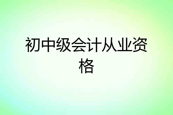 初中级会计从业资格