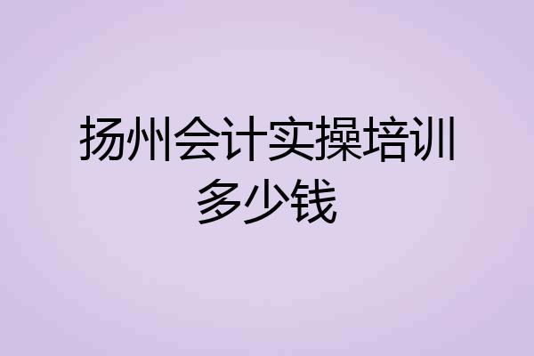 扬州会计实操培训多少钱
