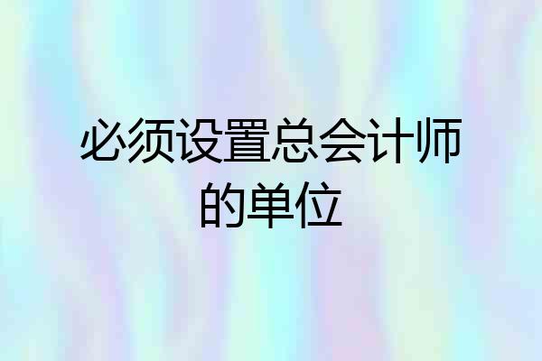必须设置总会计师的单位