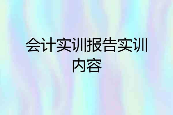 会计实训报告实训内容