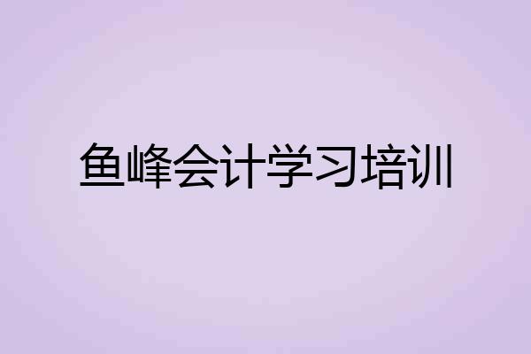 鱼峰会计学习培训