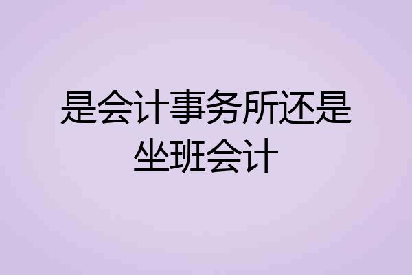 是会计事务所还是坐班会计