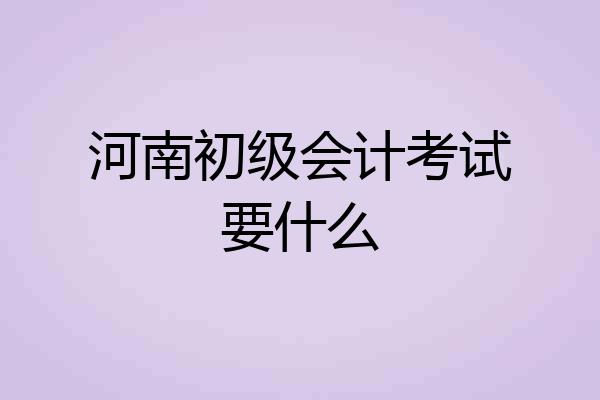 河南初级会计考试要什么