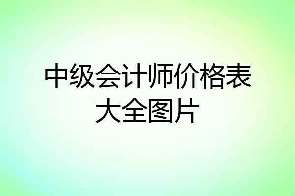 中级会计师价格表大全图片