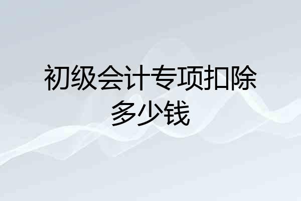 初级会计专项扣除多少钱