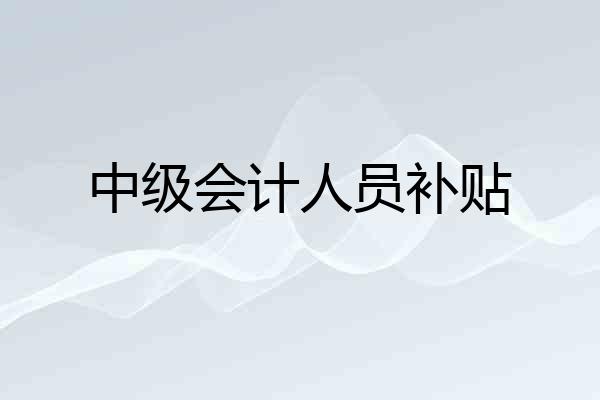 中级会计人员补贴