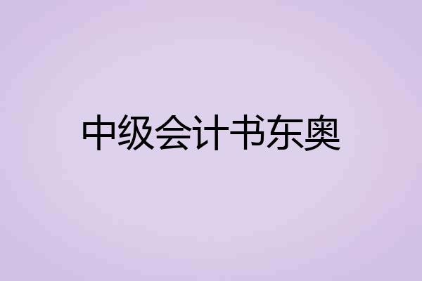 中级会计书东奥