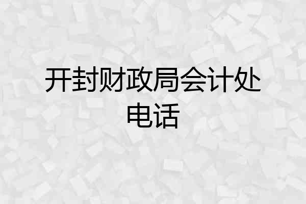 开封财政局会计处电话