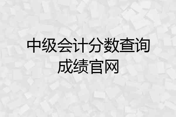 中级会计分数查询成绩官网