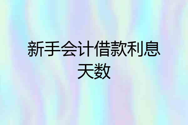新手会计借款利息天数
