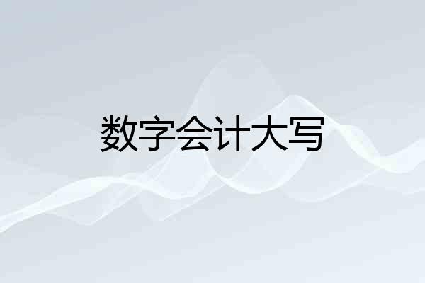 数字会计大写