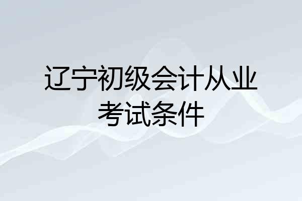 辽宁初级会计从业考试条件