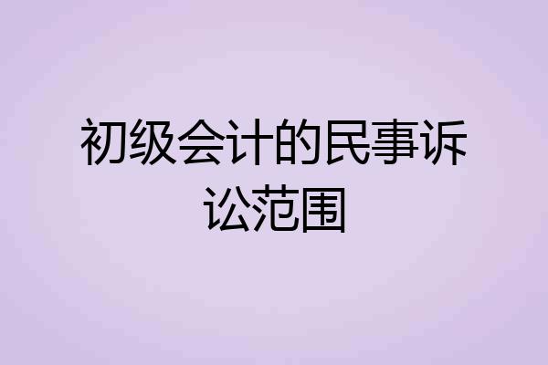 初级会计的民事诉讼范围