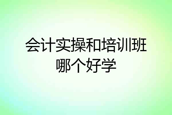 会计实操和培训班哪个好学