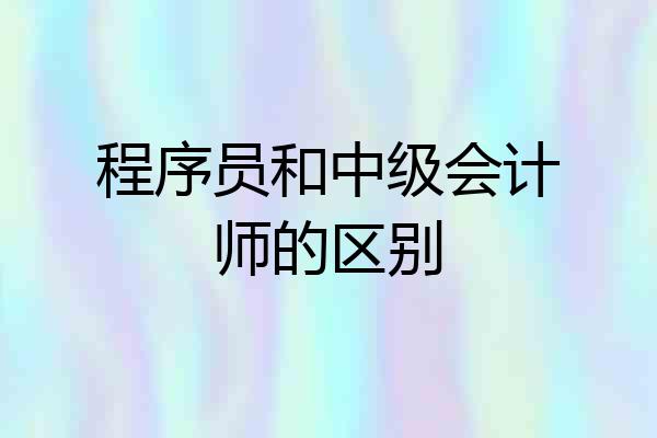程序员和中级会计师的区别