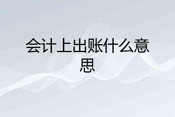 会计上出账什么意思