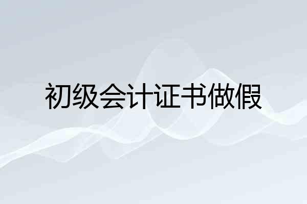 初级会计证书做假
