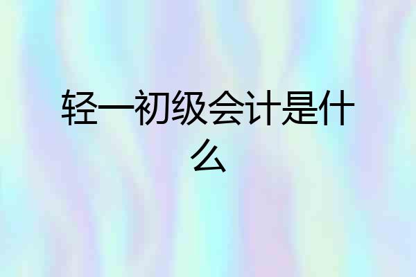 轻一初级会计是什么