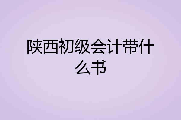 陕西初级会计带什么书