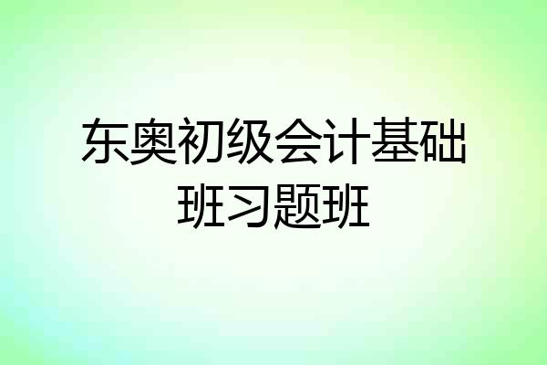 东奥初级会计基础班习题班