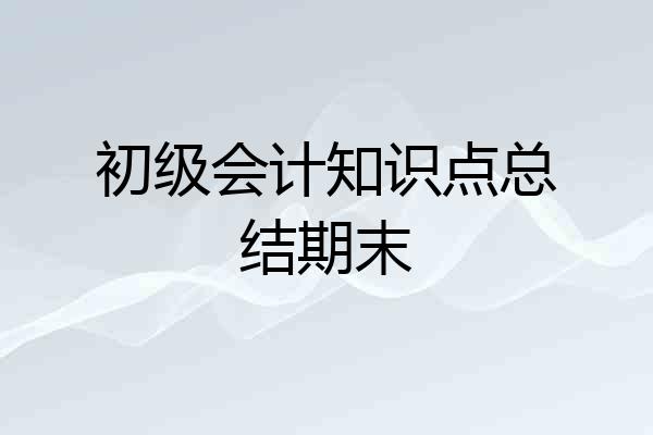 初级会计知识点总结期末