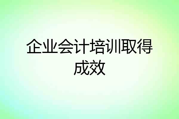 企业会计培训取得成效