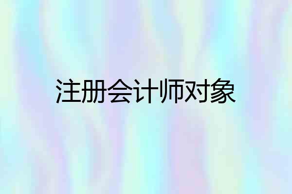 注册会计师对象